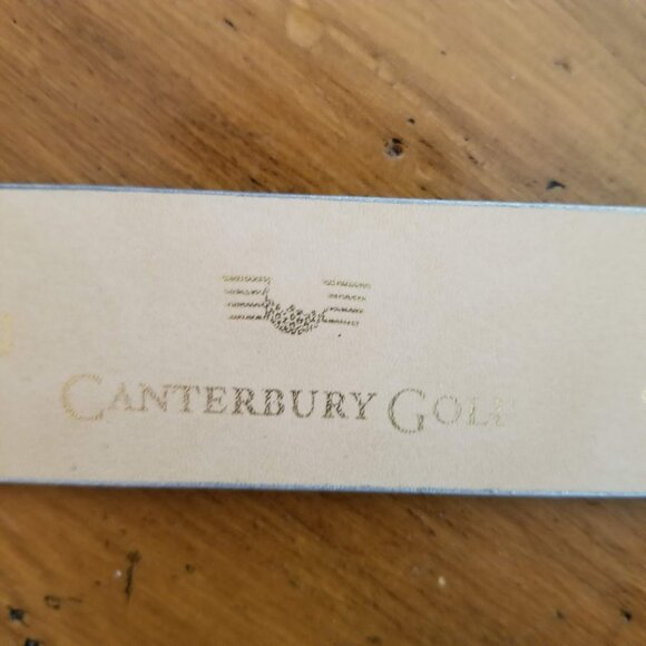 Canterbury Golf Genuine Leather Belt, Size L, Silver Rhinestone Metallic Reptile - Picture 6 of 12